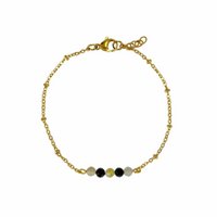 Bracelet Tourmaline & Rutilated Quartz - Gold