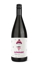 A 1.0 liter bottle of mulled French red wine. The wine has a deep, rich color and is likely full-bodied with notes of spices and fruit from the mulling process.