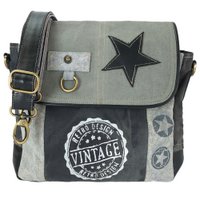Sunsa damestas. Kleine schoudertas. Schoudertas in vintagestijl. Canvas handtas. Grote crossbodytas voor dames.