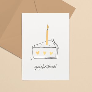Greeting card gold foil | Pie slice