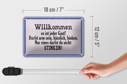 Tin sign saying 18x12cm Welcome it is every guest decoration