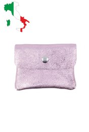 Small coin purse in glittery metallic iridescent leather ITP1058