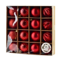 Santa Lila Set von 16 roten Baubles