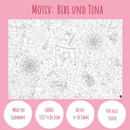 Ausmal-Tischdecke aus Papier - Motiv "Bibi & Tina"
