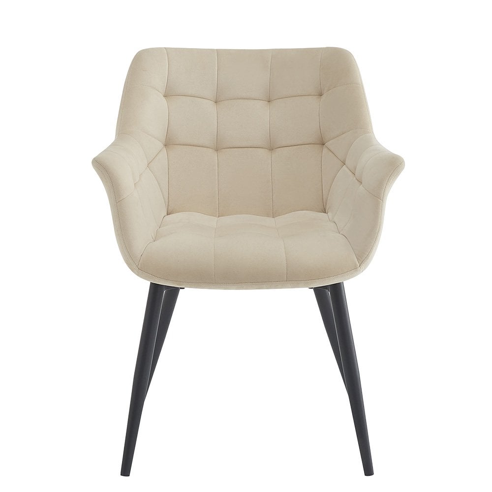 Eetkamerstoel 63x62x80 cm Beige Metaal