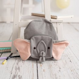 Mochila Elefante de algodón 100% gris 29X10X39cm