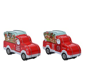 Storage tin van with Santa Claus