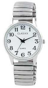 Clasixx men's watch with drawstring, Ø 36 mm, silver