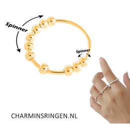R1062 Classic Anxiety Fidget Ring 10 Bolde Guldfarvet