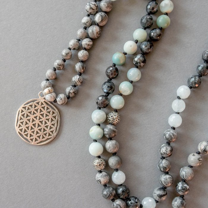 Flower of Life Gemstone Mala