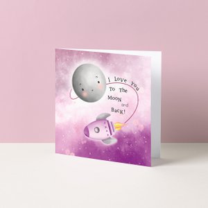 Greeting card | Mother's Day: Moon and Back
