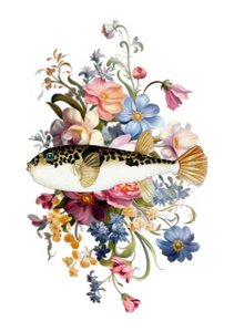 Duurzame kaart - Floral fish