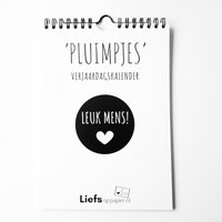 Pluimpjes verjaardagskalender - A5 formaat