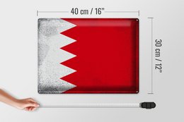 Tin Sign Flag Bahrain 40x30cm Flag of Bahrain Vintage