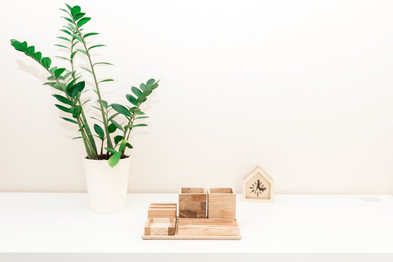 Organisateur de bureau en bois, organisateur de bureau en bois