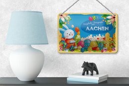 Targa in metallo Pasqua Auguri di Pasqua 18x12 cm AACHEN decorazione regalo festa