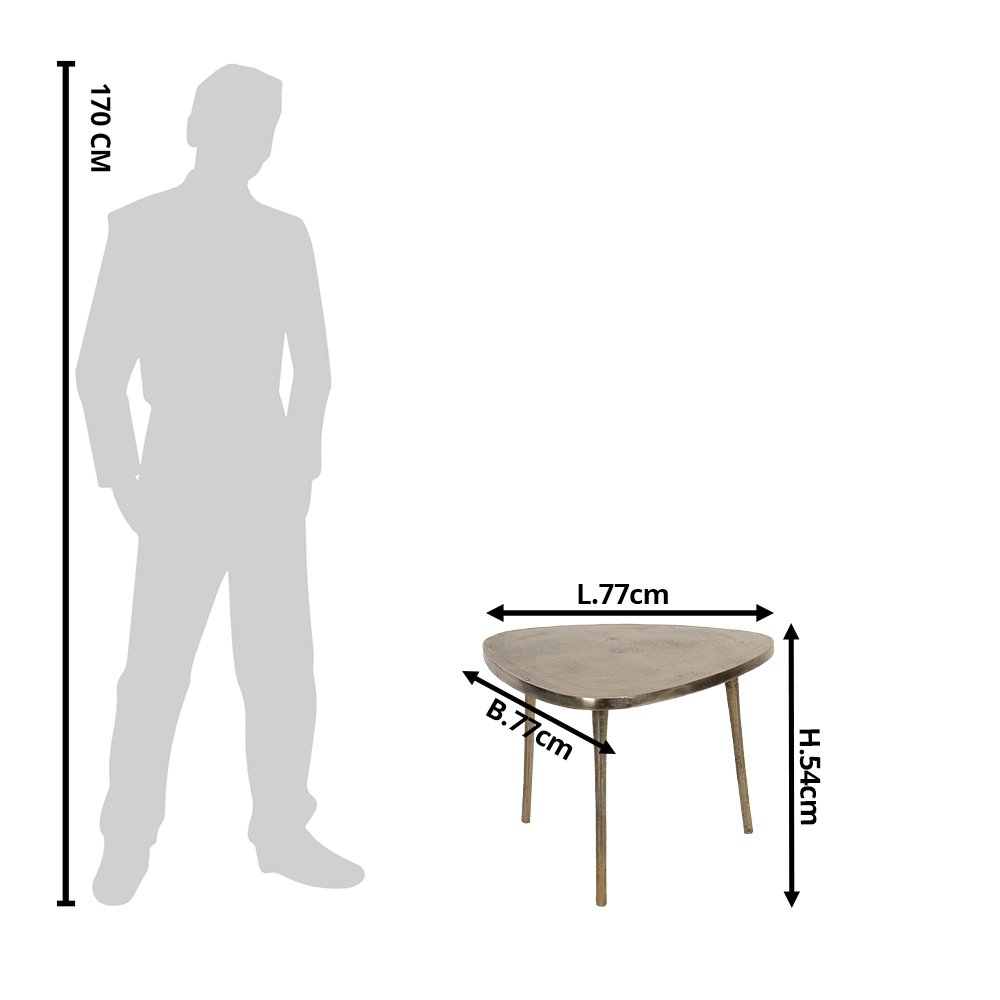 Salontafel 77x77x54 cm Goudkleurig Aluminium Bijzettafel