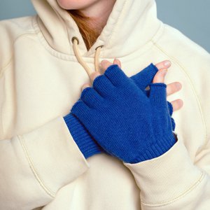 KLUE WOOL FINGERLESS GLOVES | Blue