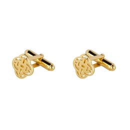 Gold cufflinks with a Rudy logo design, suitable for formal wear and accessories.
