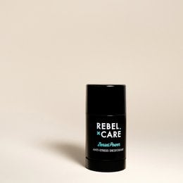 Deodorant - Zensei Power, a compact black deodorant stick with the Rebel Care brand name. The product is part of the Deodorants category and available in 30 ml and 75 ml variants.
