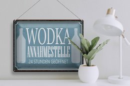 Tin sign saying 40x30cm Vodka acceptance point 24 hours