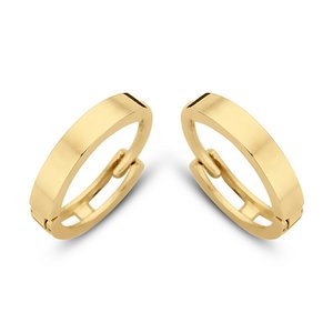 New Bling 9NBG-0047 - Gouden oorringen - 14 Karaat - Glad - 10mm - Geel Goud