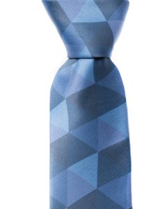 Rhombus grijze en blauwe stropdas | Gerecycled polyester GRS