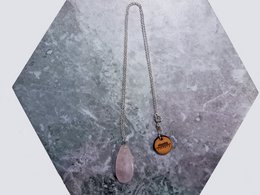 Rozenkwarts Teardrop Hanger Sterling zilveren ketting