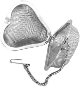 EDO Royal Tea, Thee-ei, Hartvormig, ketting, 5.5cm, inox