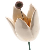Tulp bloem keramiek wit 3cm