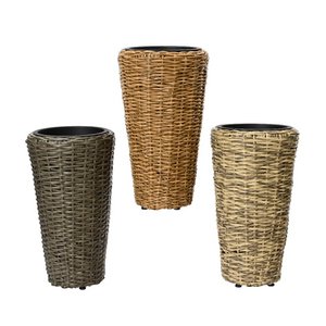 Blumentopf Rattan h50cm 3 sortiert
