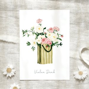 Postcard - flower bag
