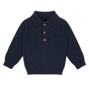 Flachstrick-Polo-Baby | Patriotblau