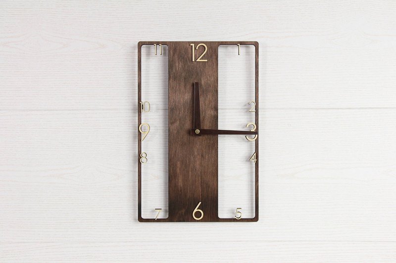 Wanduhr, rechteckige Wanduhr aus Holz