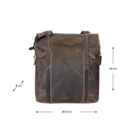 Rucksack Leder oder Umhängetasche Leder in 3 Farben - Rucksack Leder Anti-Diebstahl - Erweiterbar mit 2 seitlichen Reißverschlüssen