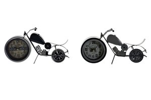 IJZEREN TAFELKLOK 29.5X7.5X17 MOTORFIETS 2 SURT. RE187312