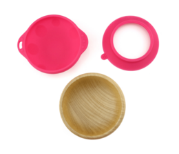 Haakaa Wood bowl with lid and suction cup