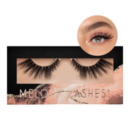 Dramatic false eyelashes with long, voluminous lashes for an eye-catching look.