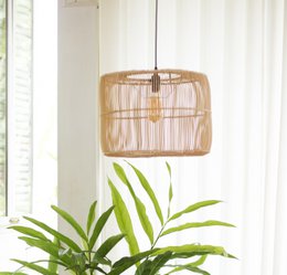 Rattanlampe | Boho Lampenschirm | Pendelleuchte LIKU (2 Größen)