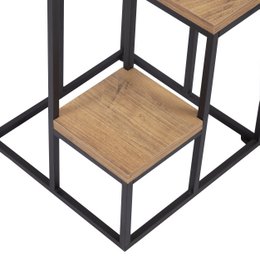 Metal plant rack with wooden etageres from Naturn Living | Etagere Plants | Spice rack | Flower rack indoor - outdoor | Plant stand | Plant column | Matt black