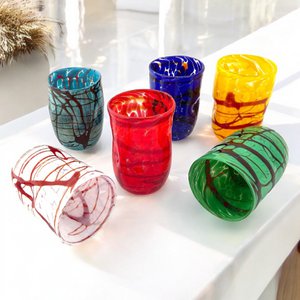 6 Titian Brille in Murano Glass, hergestellt auf der Insel Murano, geblasen und handgefertigt von Masters Vetrai - Special Edition - 450 ml.