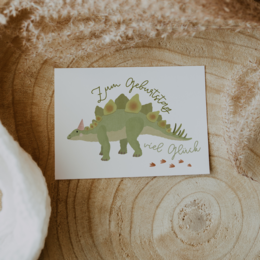 Cartolina Dino - stegosauro di dinosauro di compleanno