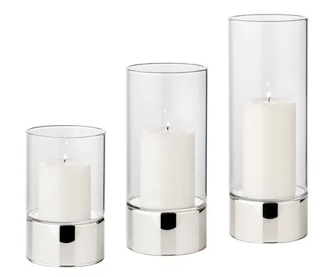 Set van 3 Granada lantaarns (hoogte 15/20/25 cm), zilver