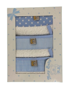 Set mit 3 Baby-Badehandschuhen aus 100 % Baumwolle