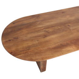 Bullnose mangotræ sofabord brun - 140x60x35 cm