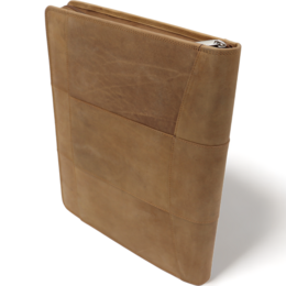 Læder skriveetui A4 - Konferencemappe - Dokumentmappe A4 - Tablet-sleeve & Laptop-sleeve - Aftageligt ringbind