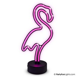  Pink neon flamingo lamp, LED light, USB and battery powered, decorative desk lamp with bird shape.