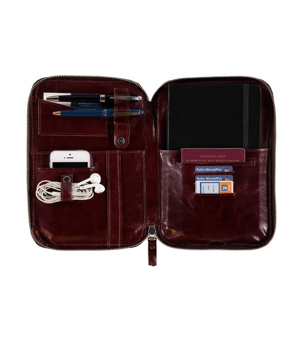 Madda lederen kantooretui - bordeaux rood