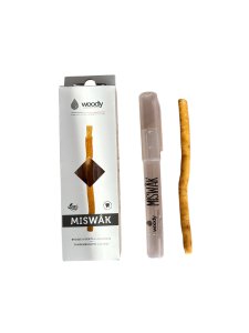 Miswak with travel support natural toothbrush in arak wood with included travel support