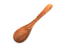 Cuillère de cuisine manche large 30 cm plat en bois d'olivier